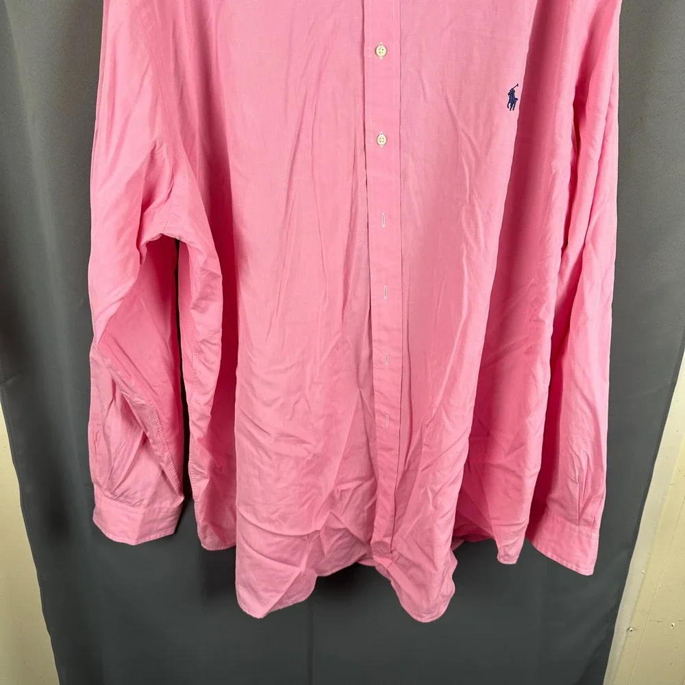 Polo Ralph Lauren Mens 4XLT Pink Classic Fit Button Down Shirt Long Sleeve Pony